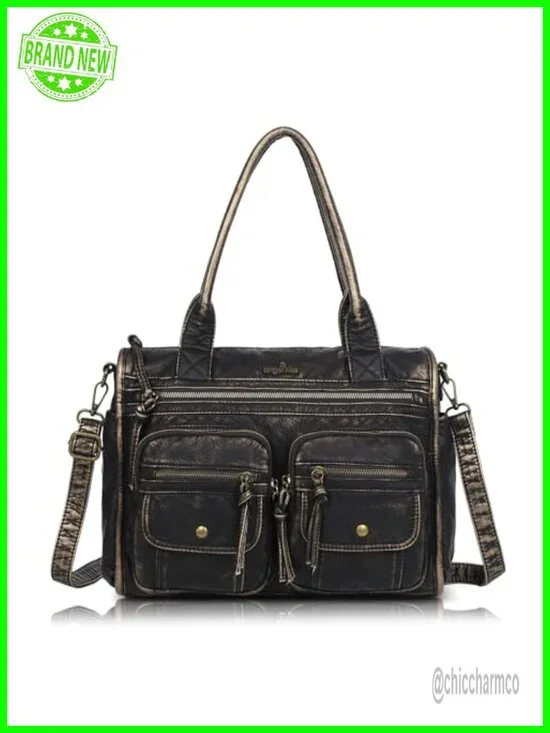 Soft Faux Leather Hobo Bag with Crossbody Strap, Large Capacity Satchel Tote,