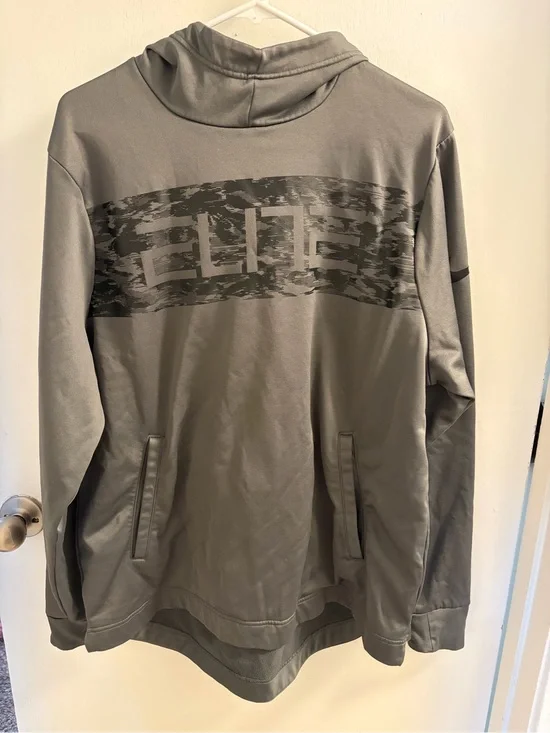 Nike Gray ELITE Hooded Performance Pullover