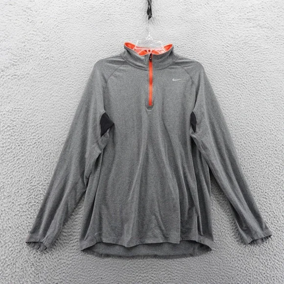 Nike Running DriFit Running Pullover Large Gray‎ Mens Activewear Lightweight