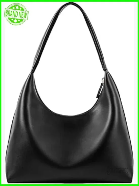 Small Hobo Bag PU Leather Shoulder Purse with Zipper Compartments