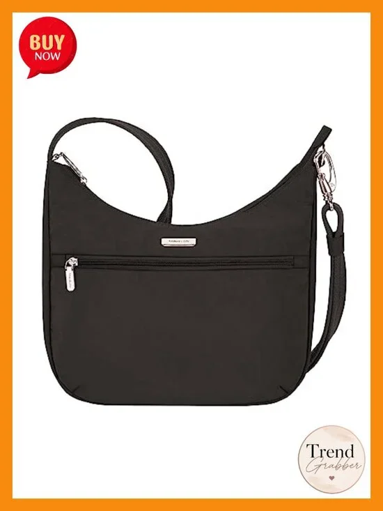 Anti-Theft East/West Hobo Bag with RFID Blocking, Slash Resistant Nylon