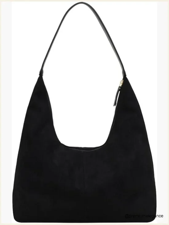 Faux Suede Tote Bag with Magnetic Closure, Large Capacity Shoulder Bag for Work