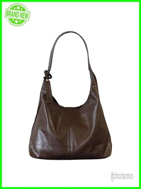 Reversible PU Leather and Suede Hobo Tote Bag with Pockets