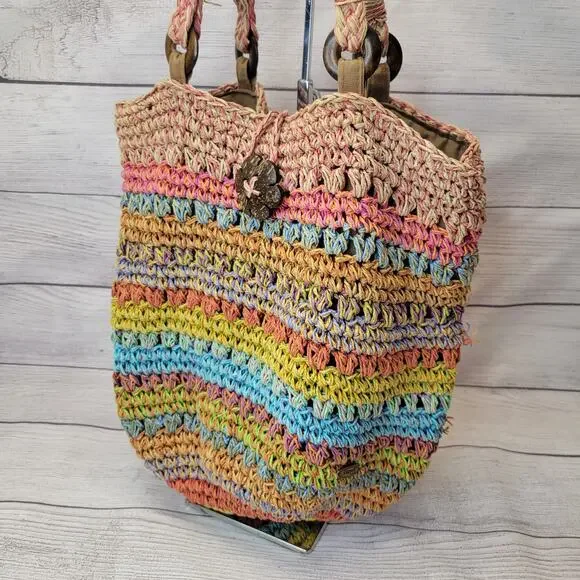 Cappelli Straworld Pastel Multi Color Lined Hobo Bag