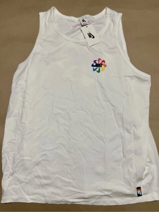 NIKE XXL LGBT Be True Collection Pride Tank Top Gilbert Baker Mens white NEW!