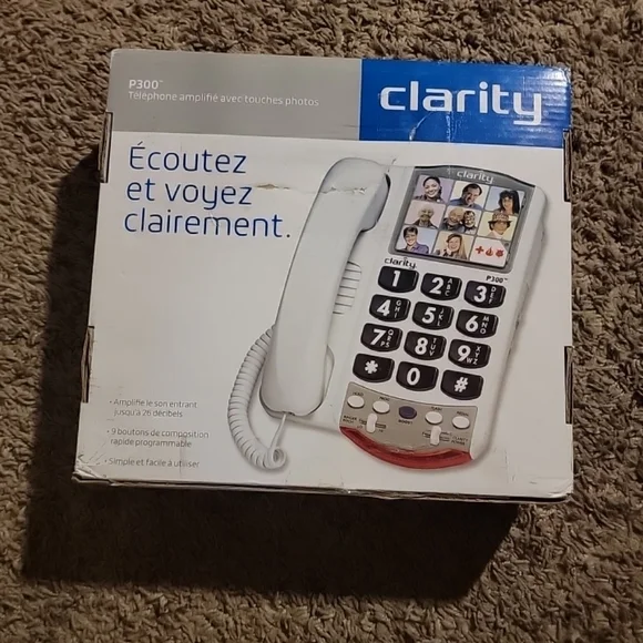 Clarity P300 Amplified Braille‎ Phone -Hard of Hearing Low Vision W/ Auto Dial