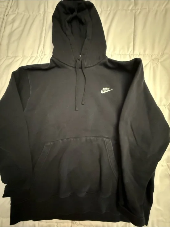 Nike Black Pullover Hoodie with White Swoosh