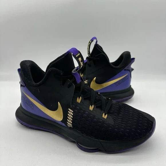 Nike LeBron Witness 5 CQ9380-003 Men's Size 13 Shoes Fierce Purple Metallic Gold