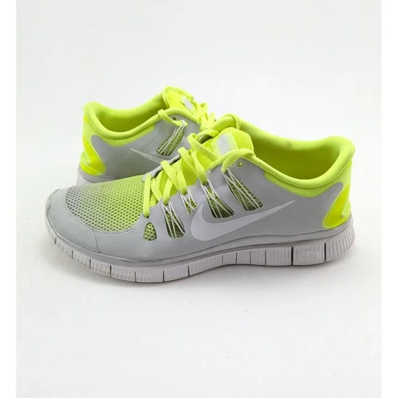 Mens Nike Free Run 5.0 Low Gray Neon Green Running Shoes 579960-710 Size 11