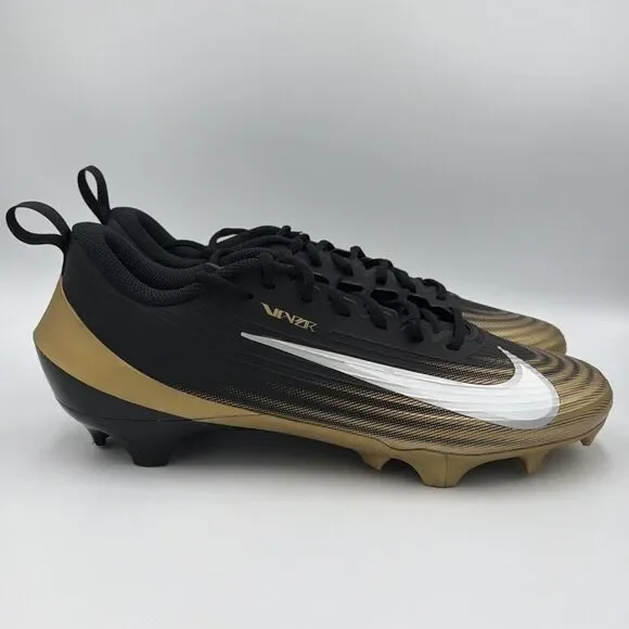 Size 11.5 Nike Vapor Speed 3 Men's Black Gold Football Cleats FB3303-003 NEW