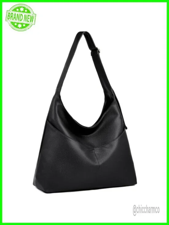 Large Slouchy Vegan Leather Hobo Bag Shoulder Crossbody Tote Work Travel