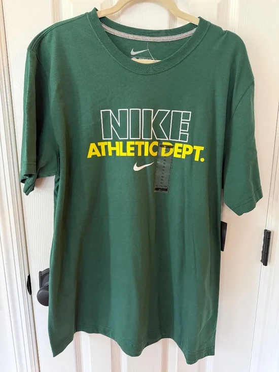 Nike Green and Yellow Athletic Dept. Logo Tee
