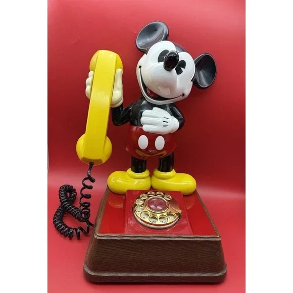 Disney Standing Mickey Mouse Rotary Dial Telephone Desk Phone 1976 Landline 15