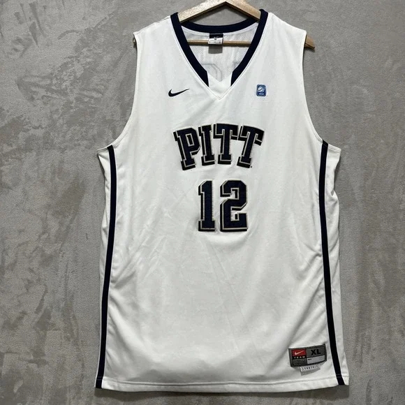 Nike Dri-Fit Pitt Panthers #12 Basketball Jersey NCAA College Size XL White Logo