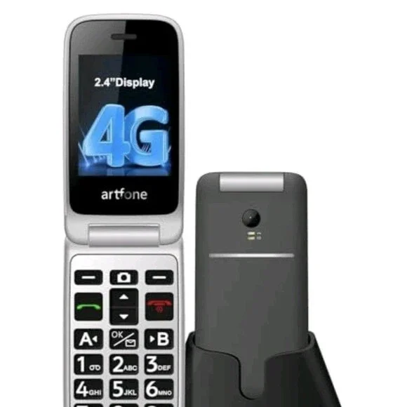 Artfone G3 Pro Grey - 4G LTE Cell Phone for Seniors Unlcoked Flip Phone