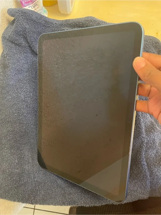 Apple Blue Tablet iPad with Black Display