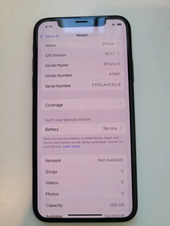Apple iPhone X - Black - 256GB Used **AJ**