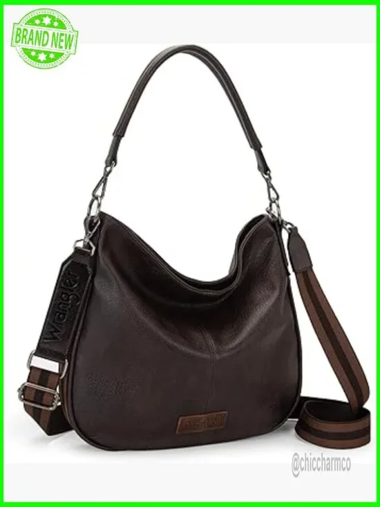 Large Hobo Crossbody Bag Vegan Leather Adjustable Strap Tote Purse