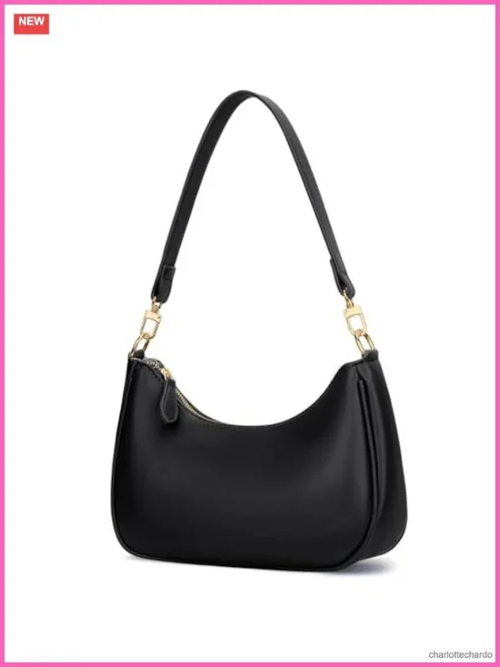 Faux Leather Hobo Shoulder Bag with Chain Strap - Versatile Clutch Purse