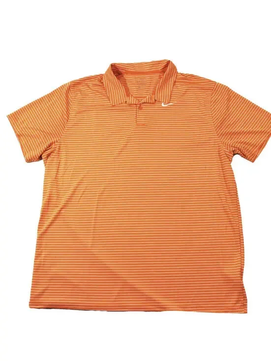 Nike Golf Club Course Orange White Stripe Polo Size 2X-Large