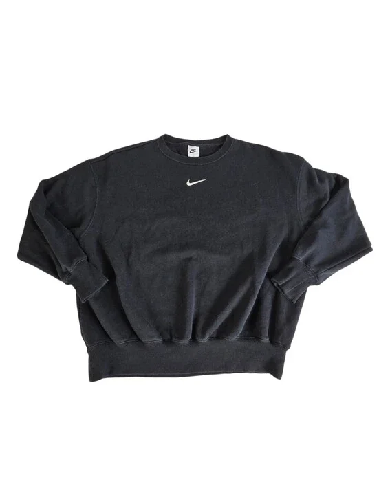 Nike Center Swoosh Crewneck Sweatshirt Black Mens Fits M Fleece Pullover