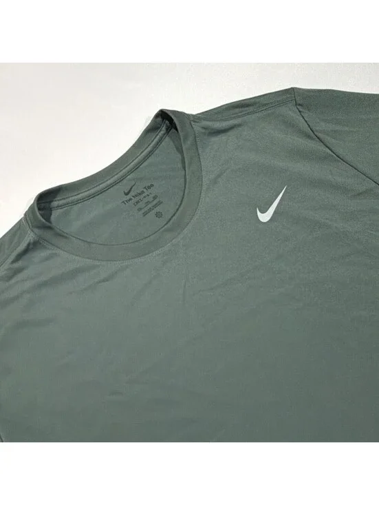 Nike Shirt Mens 2XL Green Dri Fit Performance Fitness Tee Gym Training Top