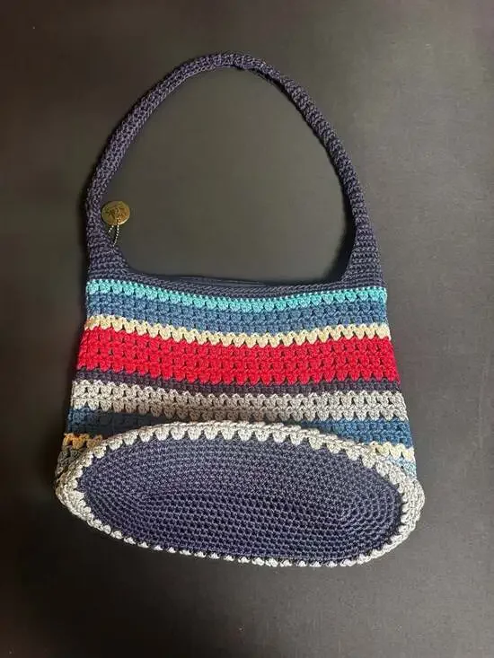 The Sak Originals Multi-Color Stripe Crochet Hobo Shoulder Bag