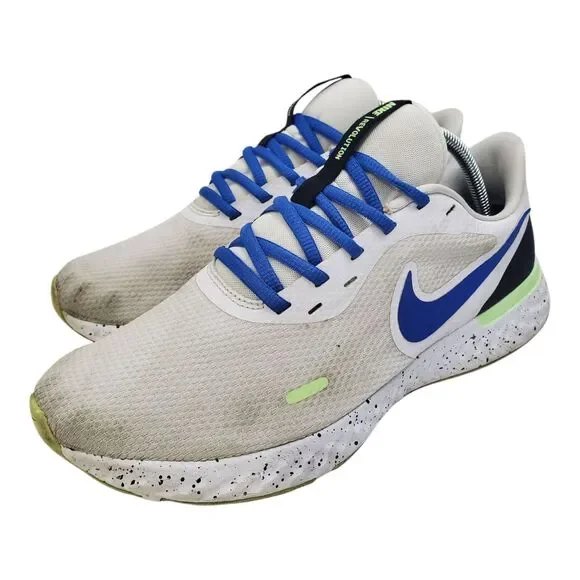 NIKE Shoes REVOLUTION 5 Mens Size 10.5 White Racer Blue Running CW5846-100