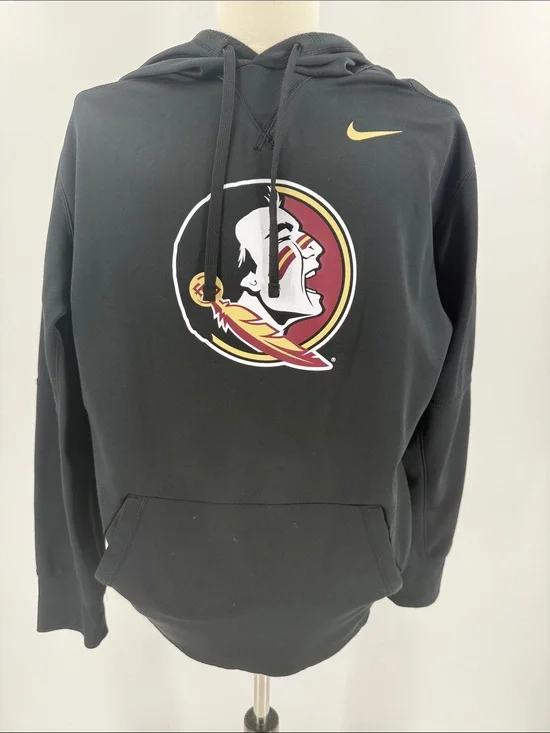 Nike FSU Black Pullover Hoodie with Garnet & Gold Seminoles Logo