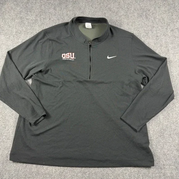 Nike Pullover Mens 3XL Tall Black OSU Basketball Dri-FIT 1/4 Zip Training Top