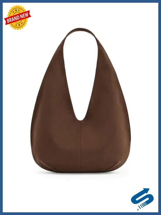 Faux Suede Hobo Bag with Shoulder Strap