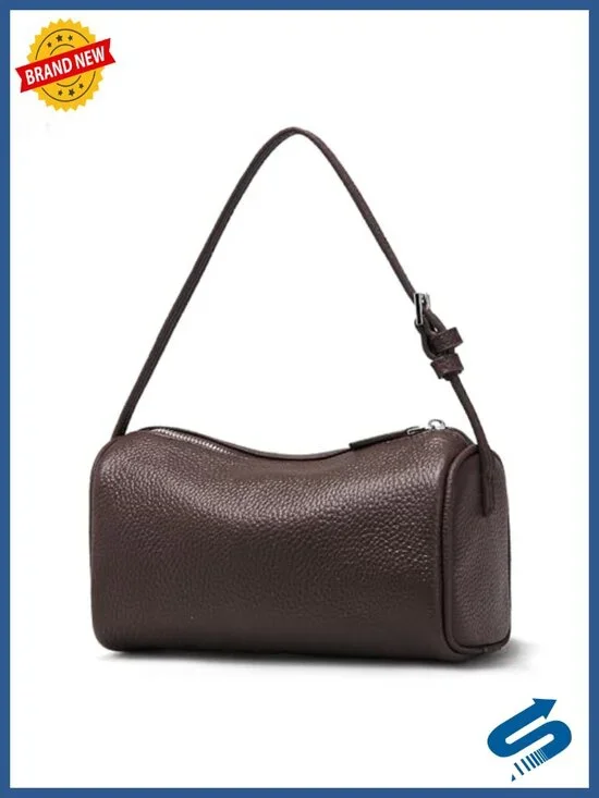 Genuine Leather Crossbody Bag Barrel Hobo Purse Shoulder Handbag