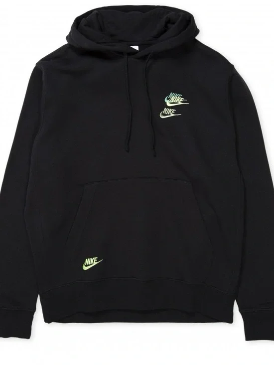 Nike Black Hoodie with Neon Green Logos