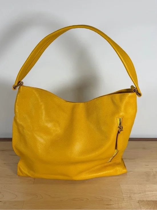 Tote Le Monde Marigold Pebbled Leather Hobo Shoulder Bag