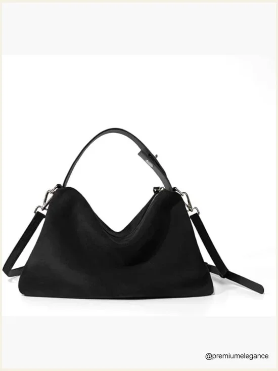 Suede Leather Hobo Tote Crossbody Bag Adjustable Strap Satchel Purse