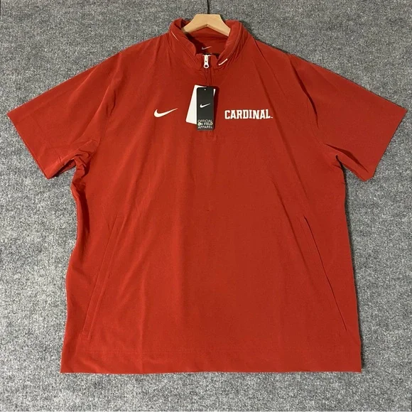 Nike On Field Stanford Cardinal 1/4 Zip Sideline Mens 2XL Polo Hooded NWT