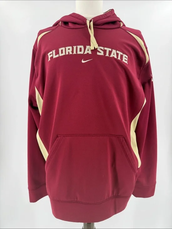 Nike Maroon Florida State Crewneck Hoodie with Cream Accents
