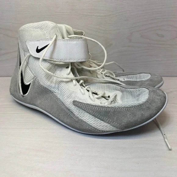 Nike Mens 12 Speedsweep VIII Wrestling Shoes High Top White Gray HF9132-100