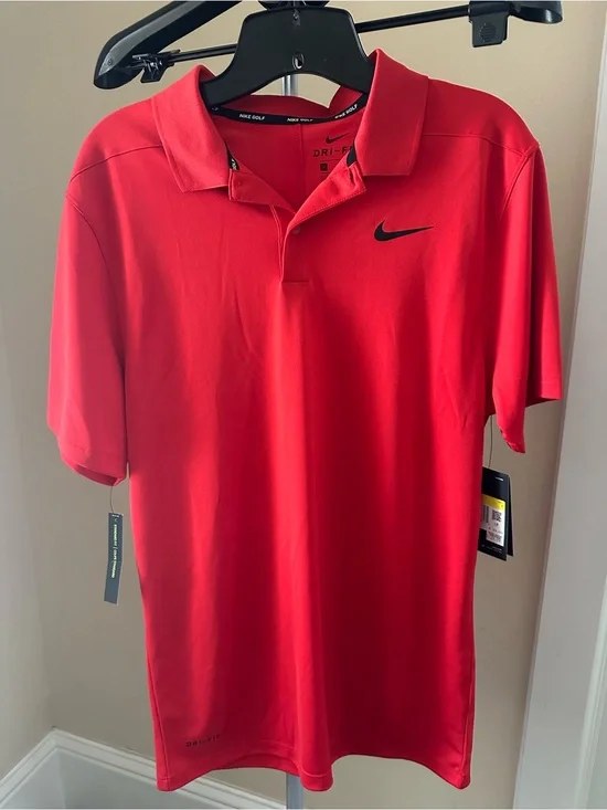 Nike Men's Red Dri-FIT Golf Polo
