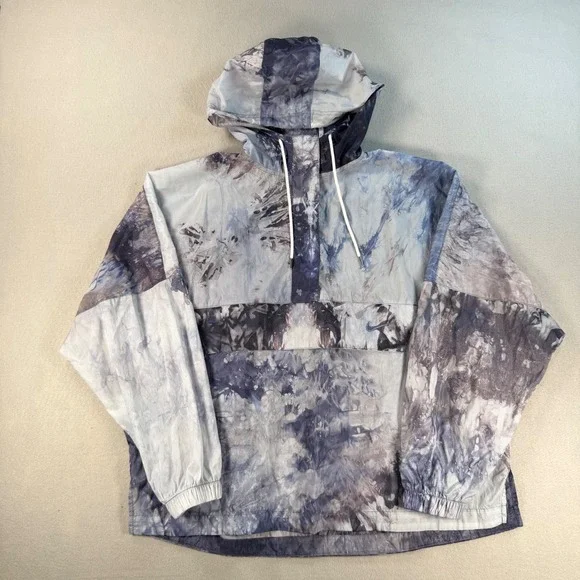 Nike Sportswear Tie Dye Hooded Anorak Windbreaker Blue Grey Mens