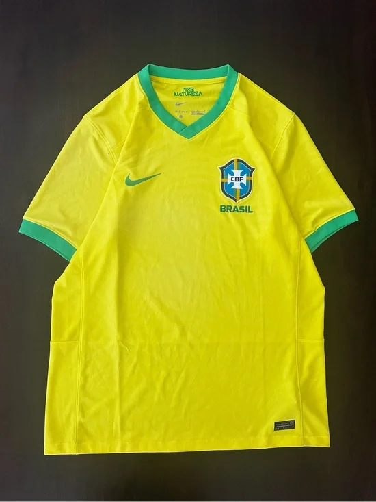 Nike Brazil 2023 Stadium Home Yellow Green Jersey Mae Natureza Edition Men L