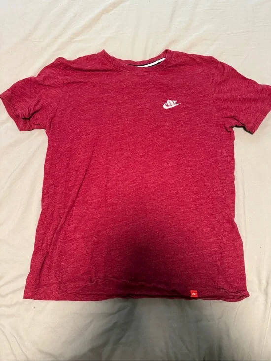 Nike Red Heather Short Sleeve Logo Tee