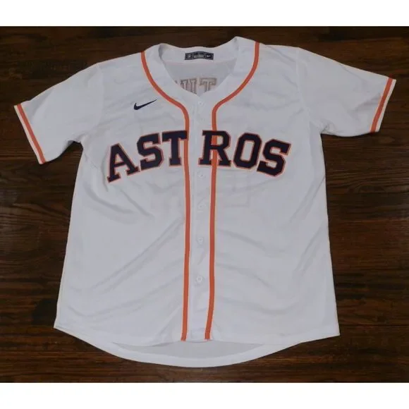 Nike Houston Astros Altuve 27 Stitched White Home Limited Jersey Men Large READ