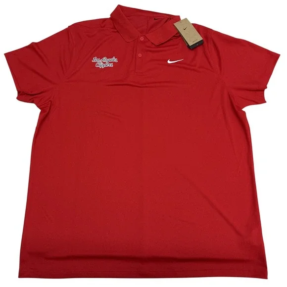 Nike Los Angeles Clippers Mens 2XLT Red Dri-FIT‎ Golf Polo Shirt DH0822-657