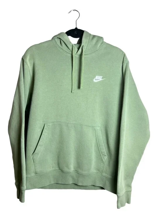 Nike‎ Club Fleece Hoodie Sage Green Embroidered Minimalist