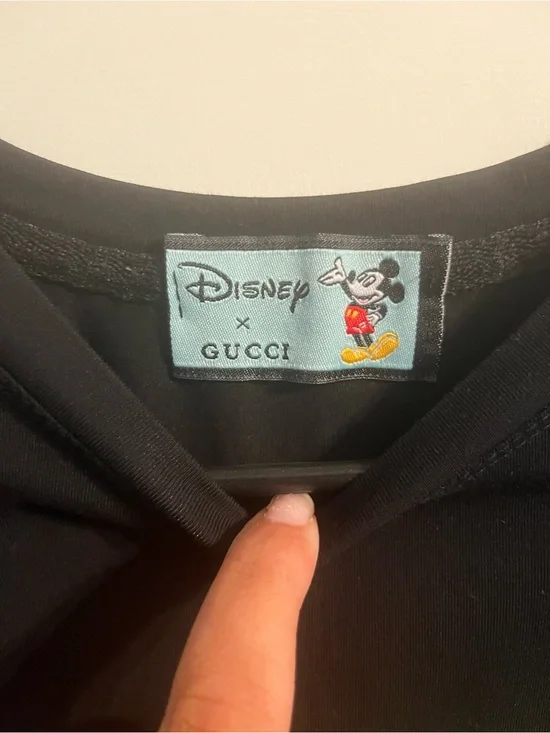 Disney x Gucci Black Graphic Tee with Bear