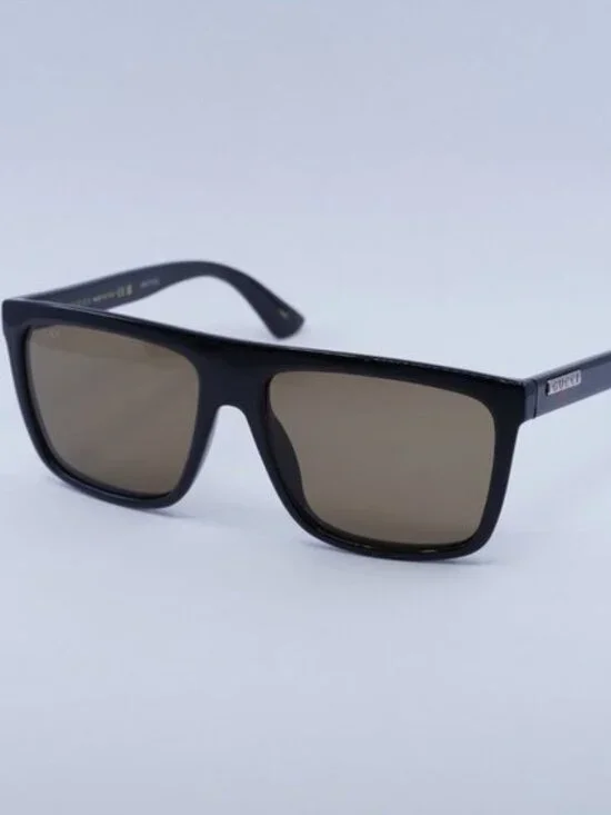 Gucci GG0748S 002 Square Sunglasses - Black\Brown