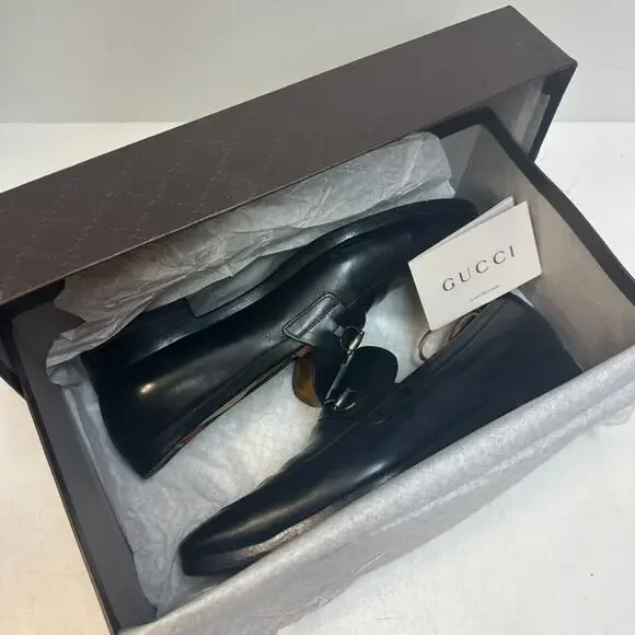 FULLY RESOLED Gucci Horsebit Bit Loafers Black Calf Made in Italy UK 9 US 9.5 D