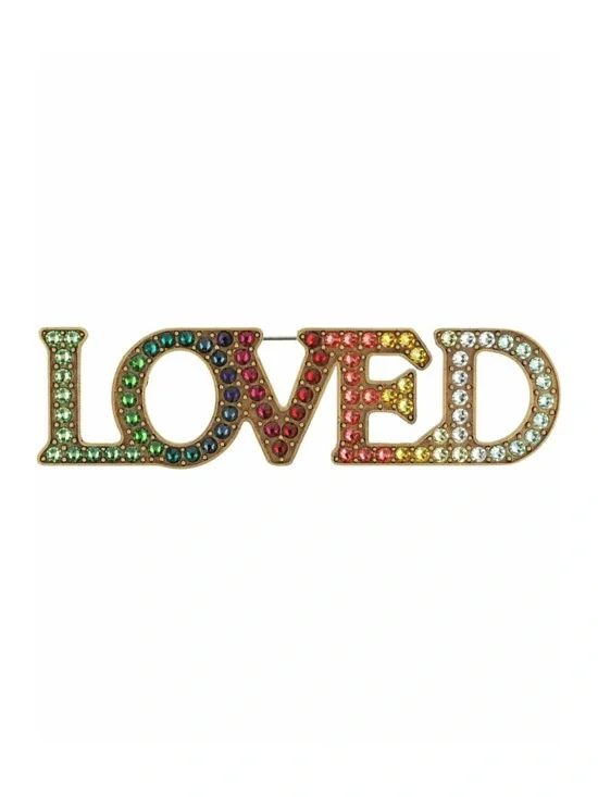Gucci ‘LOVED’ Fashion Jewelry Brass Pin Brooch rainbow