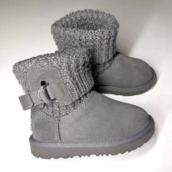 UGG Australia Kids Classic Solene Mini  Boots  Gray Size- 9